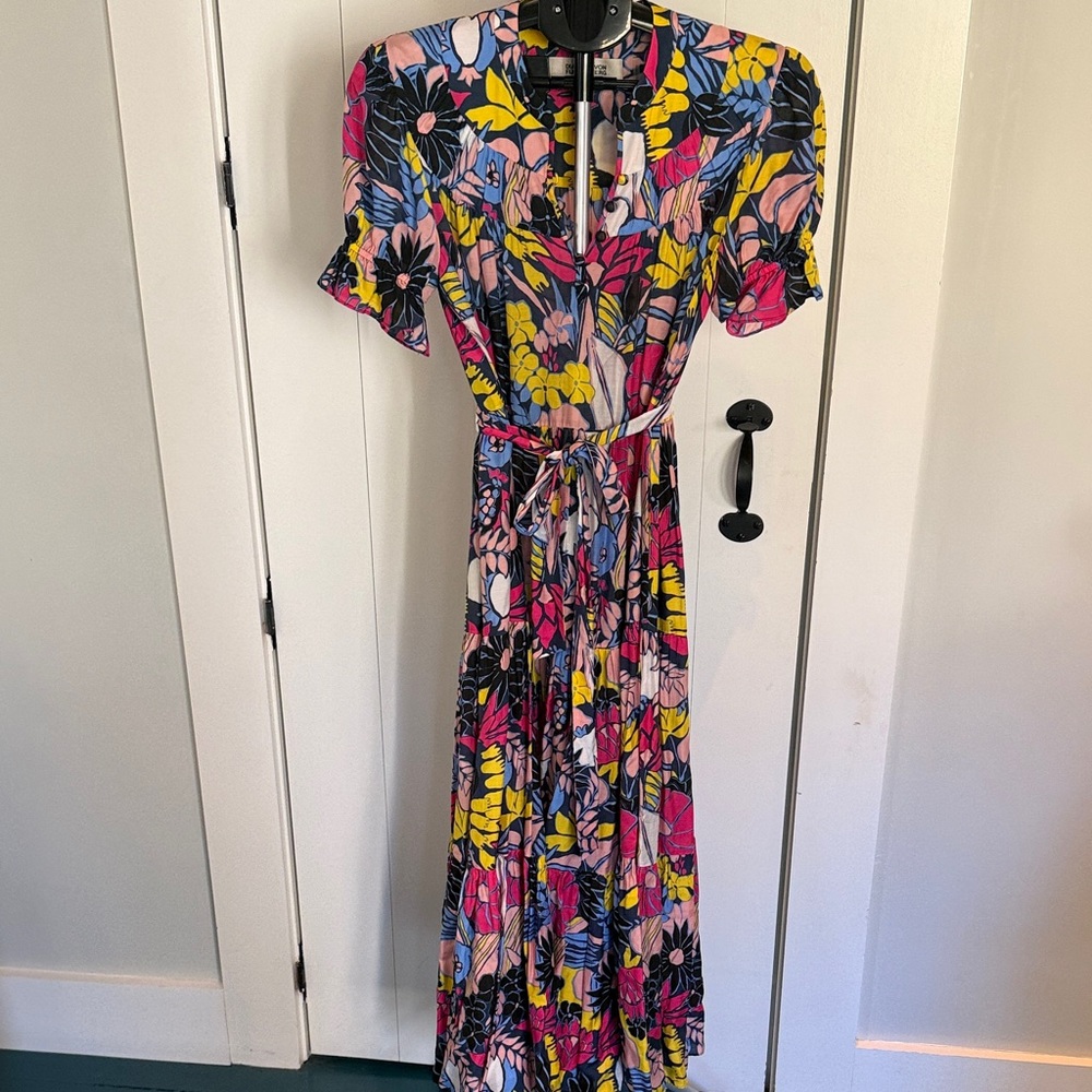 Diane Von Furstenberg Floral Multicolor Maxi Dress Size S